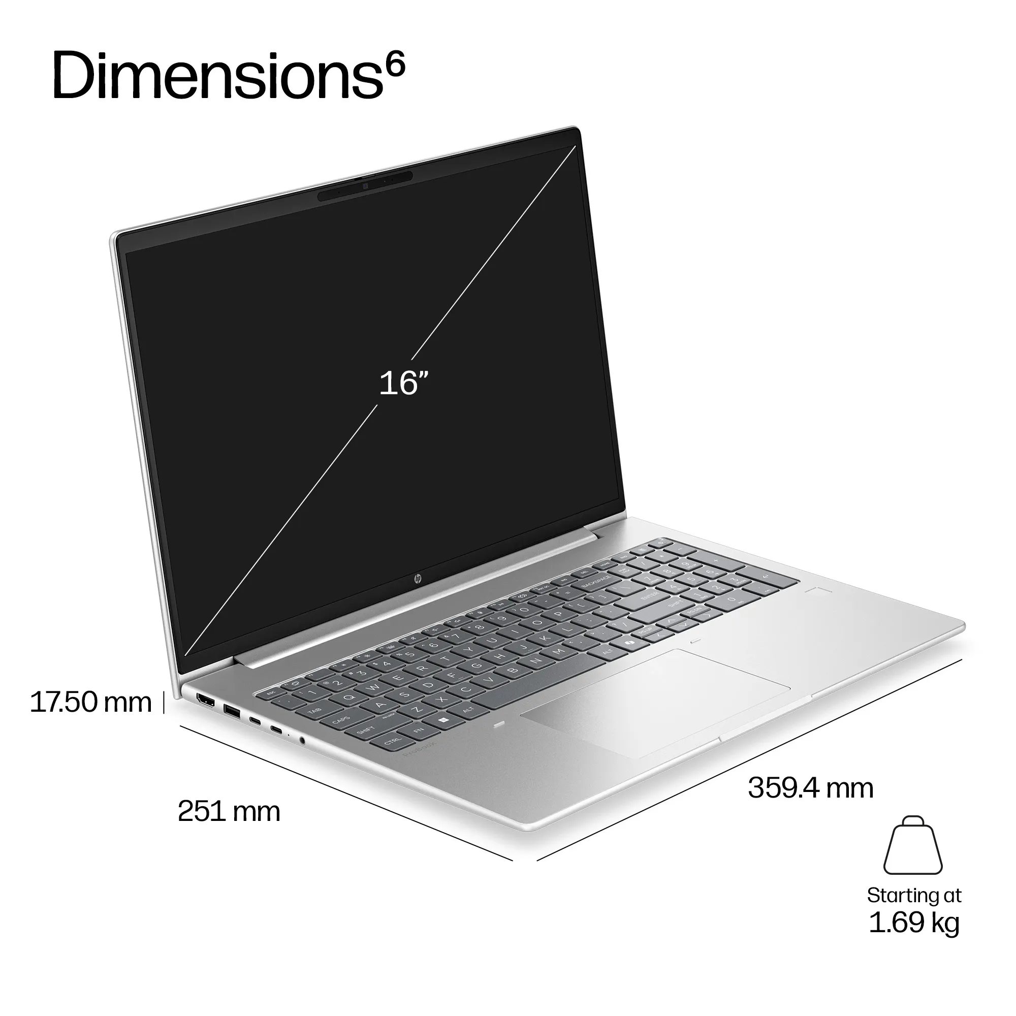 HP ProBook 4 G2i 16" Ultra 5 325, 32 GB, 512 GB, Win 11 Pro - b&auml;rbar dator