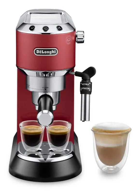 Delonghi DEDICA EC 685.R -espressokeitin, Musta, Punainen, Ruostumaton teräs Delonghi DEDICA EC 685.R -espressokeitin, Musta, Punainen, Ruostumaton teräs