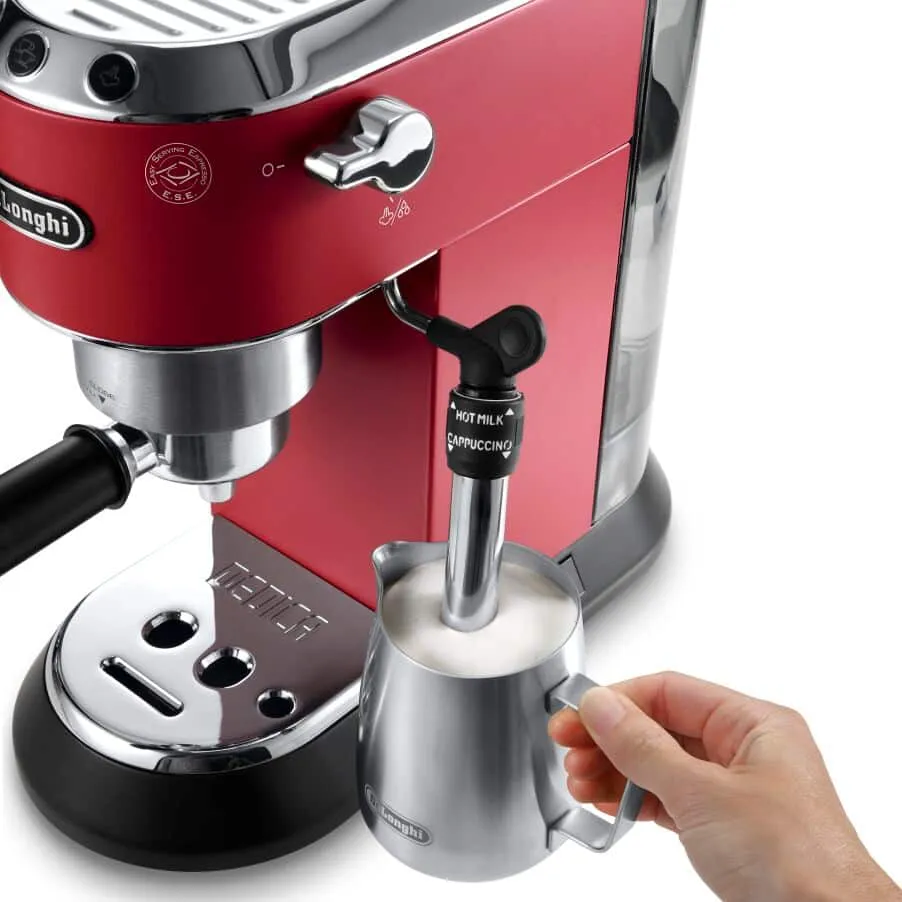 Delonghi DEDICA EC 685.R -espressokeitin, Musta, Punainen, Ruostumaton teräs Delonghi DEDICA EC 685.R -espressokeitin, Musta, Punainen, Ruostumaton teräs