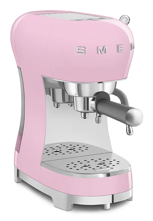 Smeg 50's Style ECF02PKEU - espressomaskin, Rosa, Rostfritt stål