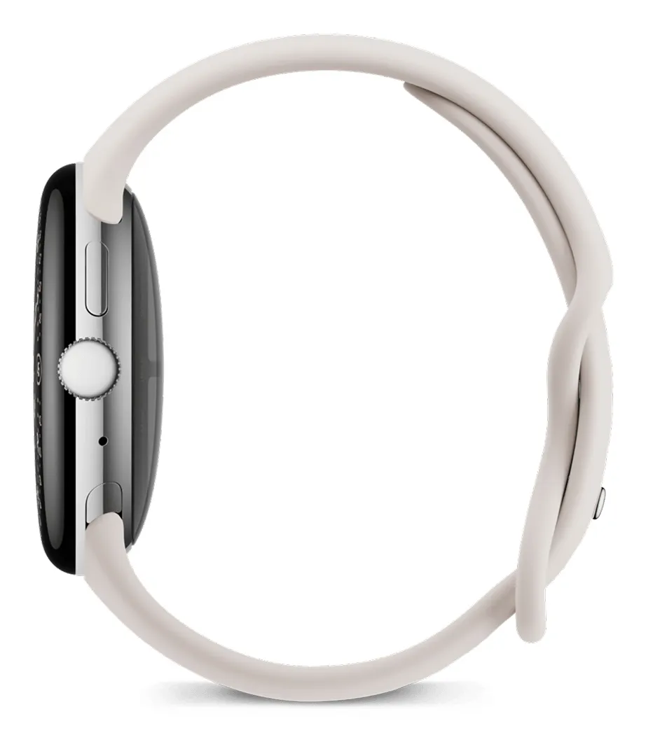 Google Pixel Watch 4 45mm AMOLED Smartwatch, Silver/Porcelain