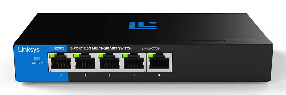 Linksys LN2305-KE - Hallitsematon Ethernet-kytkin, Musta, Sininen
