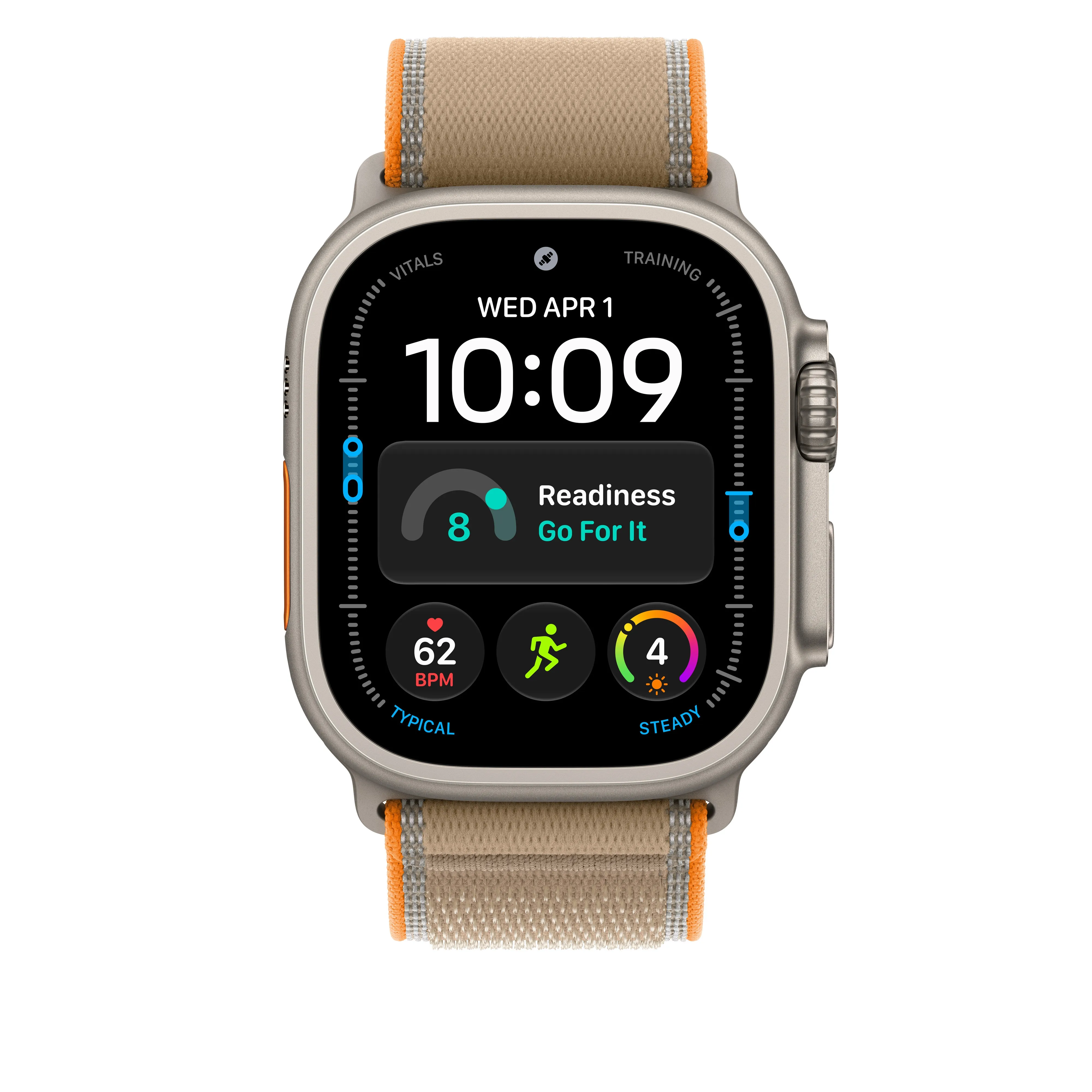 Apple Watch 49 mm -Trail-ranneke, hiekanv&auml;rinen, M/L, luonnontitaani
