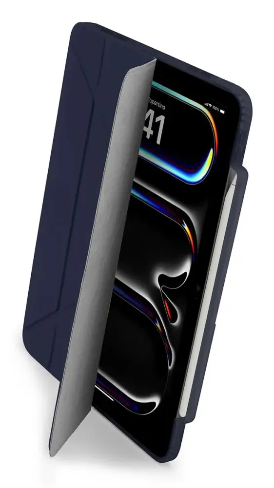 Pipetto iPad Pro 11 (2024) Origami No3 -kyn&auml;kotelo, tummansininen