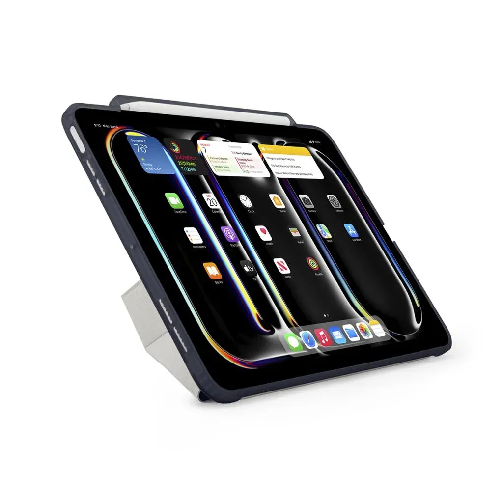 Pipetto iPad Pro 11 (2024) Origami No3 -kyn&auml;kotelo, tummansininen