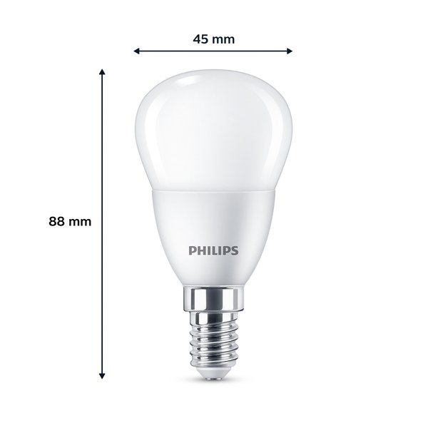 Philips LED Bulb P45 E14 4.9W (40W) 470lm 2700K Matte 4-pack