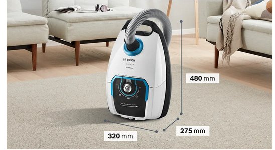Bosch Series 8 BGB75XSIL -p&ouml;lynimuri, valkoinen