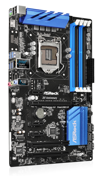 (Fyndh&ouml;rnan) ASROCK Z97 ANNIVERSARY LGA1150 ATX 4xDDR3 MaxRAM 32GB HDMI RAID ATX