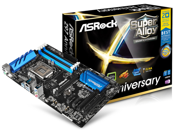 (Fyndh&ouml;rnan) ASROCK Z97 ANNIVERSARY LGA1150 ATX 4xDDR3 MaxRAM 32GB HDMI RAID ATX