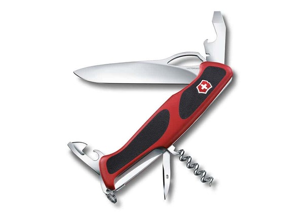 Victorinox Ranger 61 M Grip -taskuveitsi, ruostumaton ter&auml;s, punainen, 130 mm