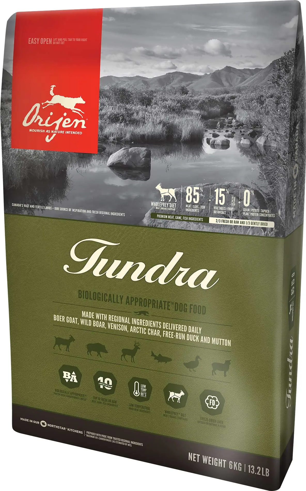 ORIJEN Tundra, Dry food for dogs, Adult, Grain Free, 6kg