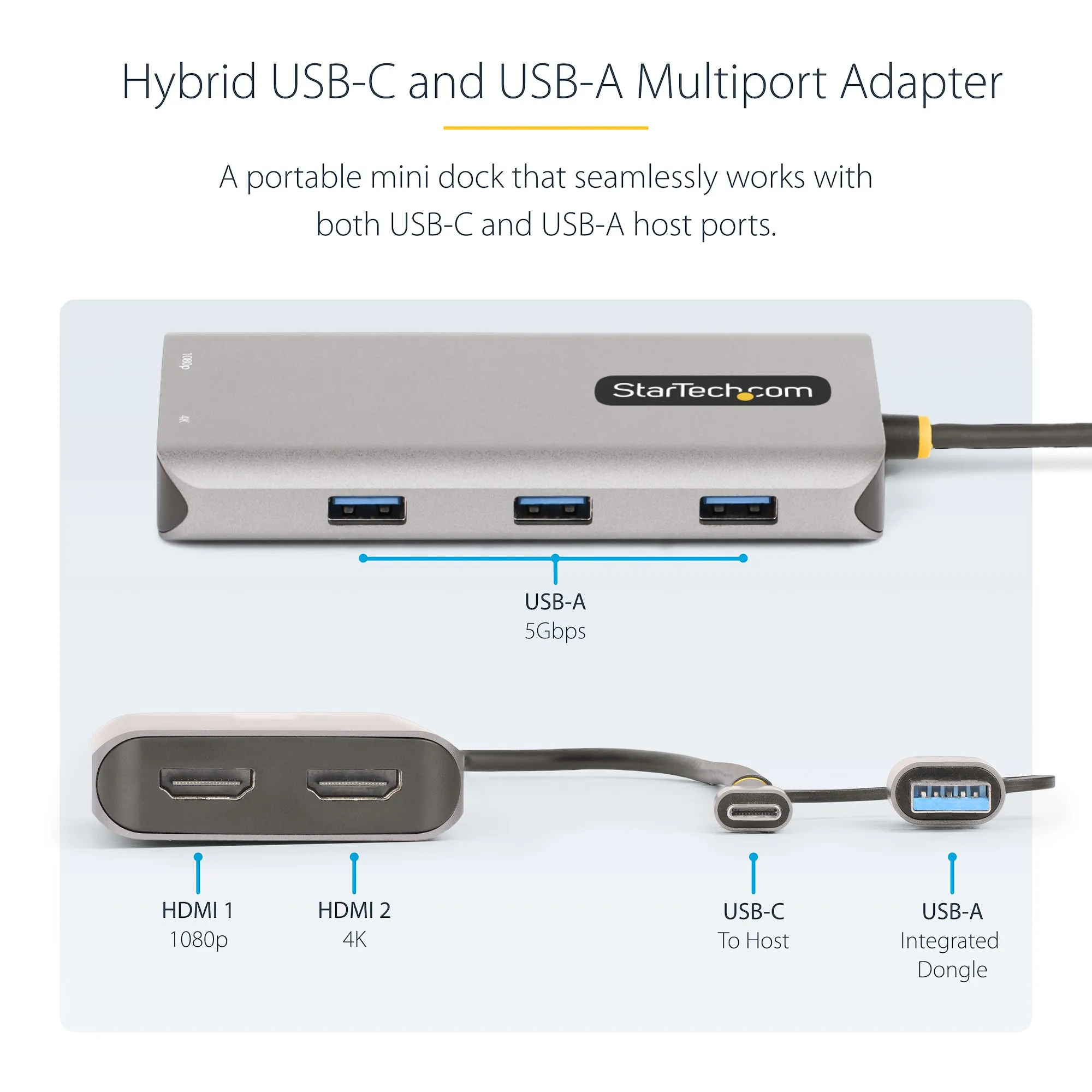 Startech USB-C - USB-A Multiport Dual HDMI - adapter