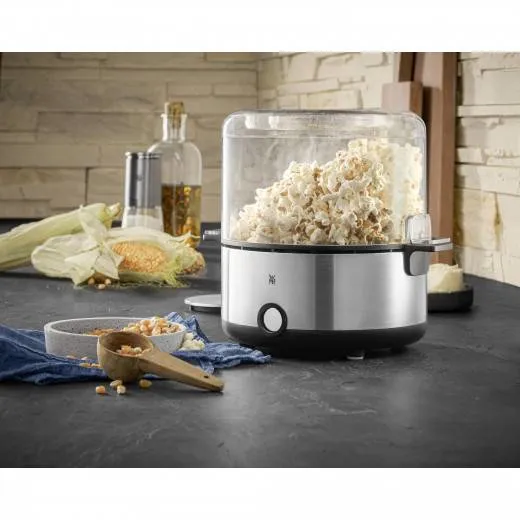 WMF K&Uuml;CHENminis Popcorn-kone, 2,2 L, 250 W, Musta/ruostumaton ter&auml;s
