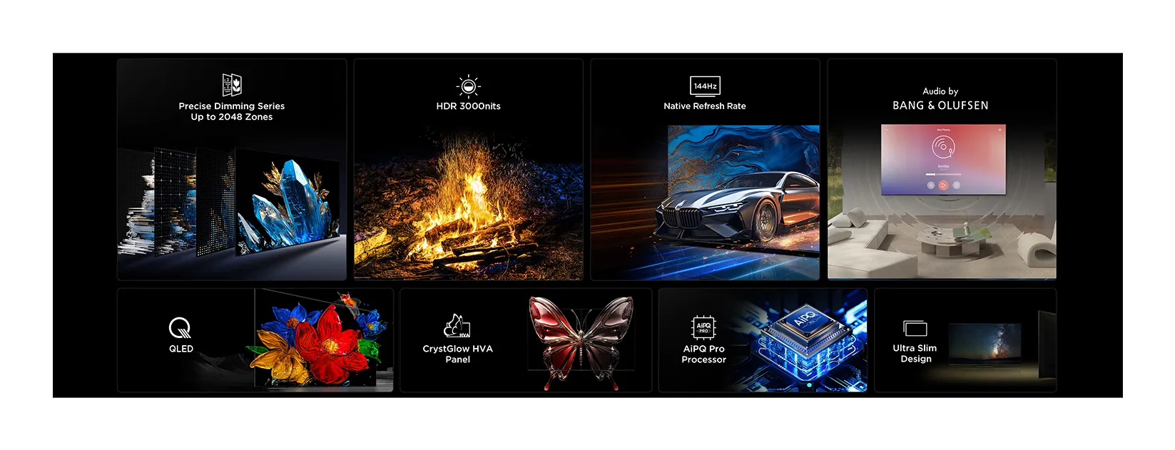 TCL C7K 55" 4K Mini LED Google TV, 120Hz, Dolby Vision IQ, Metallic TCL C7K 55" 4K Mini LED Google TV, 120Hz, Dolby Vision IQ, Metallic