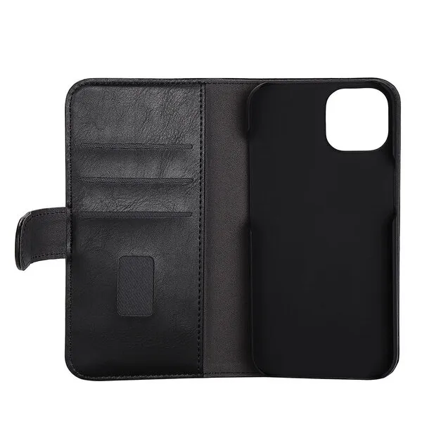 GEAR Wallet, iPhone 14 - 2-in-1 lompakkokotelo, Musta