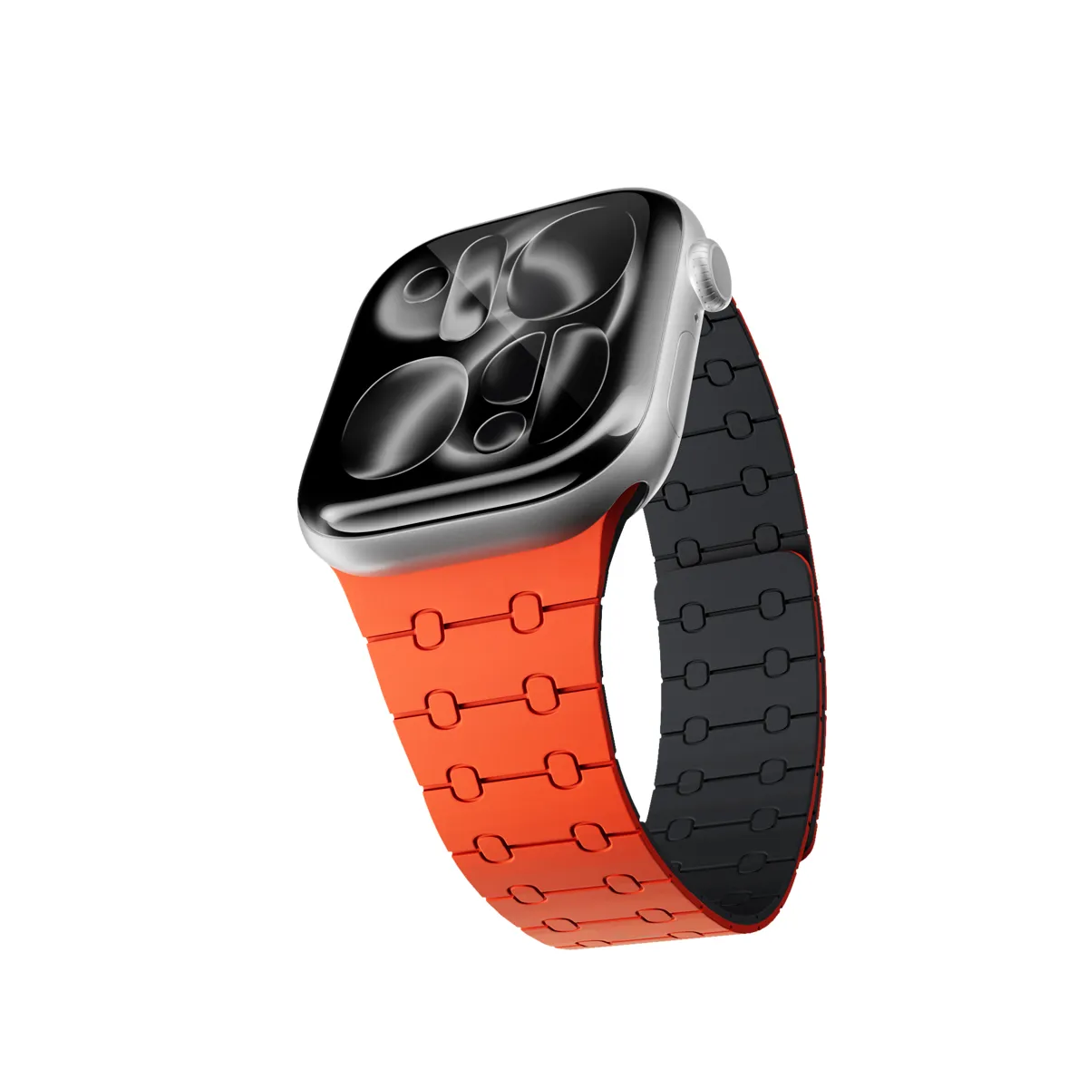 Epico Magnetic+ Silicone Watch Band | Apple Watch SE (40mm)/Series 1-9 (38/40/41mm) 10-11 (42mm) | Orange | Thin | Stong Magnetic Clasp