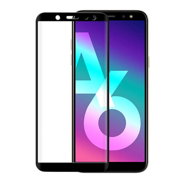 GEAR H&auml;rdat Glas 3D Samsung A6+ Edge to Edge Svart