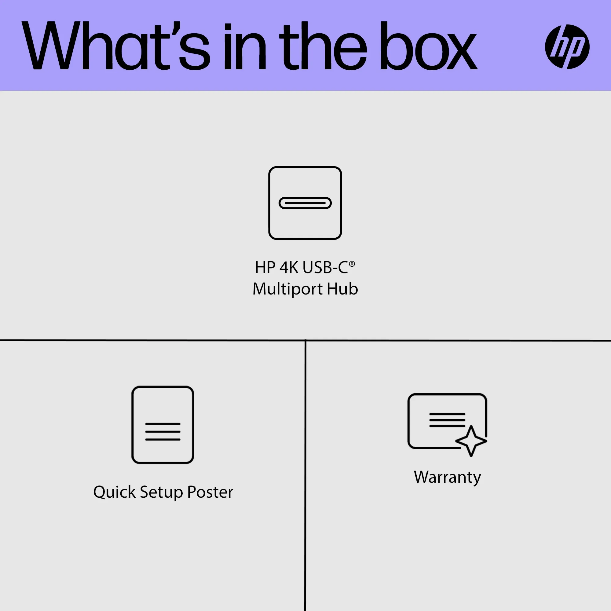 HP 4K USB-C Multiport Hub EMEA-INTL EN L