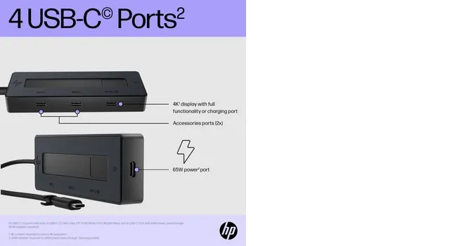 HP 4K USB-C Multiport Hub EMEA-INTL EN L