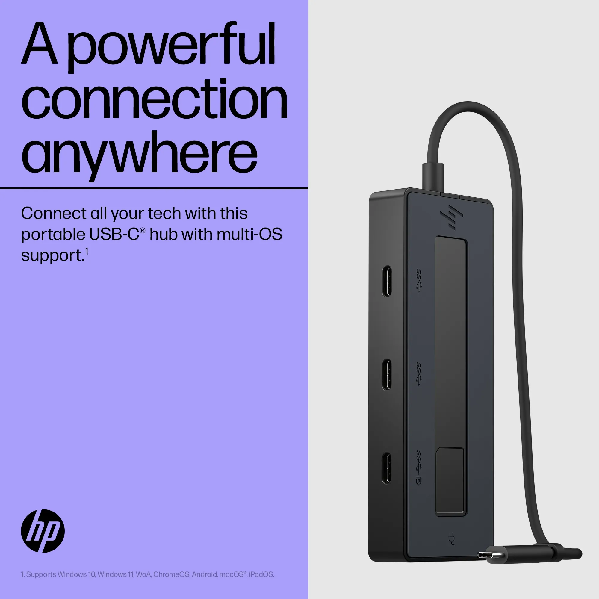HP 4K USB-C Multiport Hub EMEA-INTL EN L