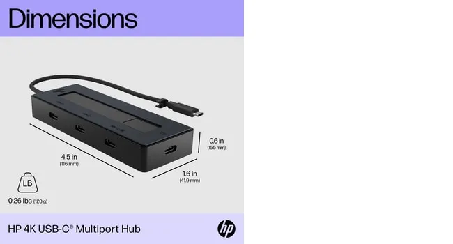 HP 4K USB-C Multiport Hub EMEA-INTL EN L
