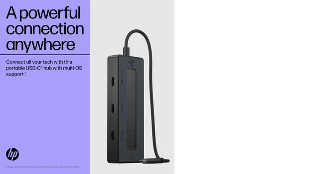 HP 4K USB-C Multiport Hub EMEA-INTL EN L