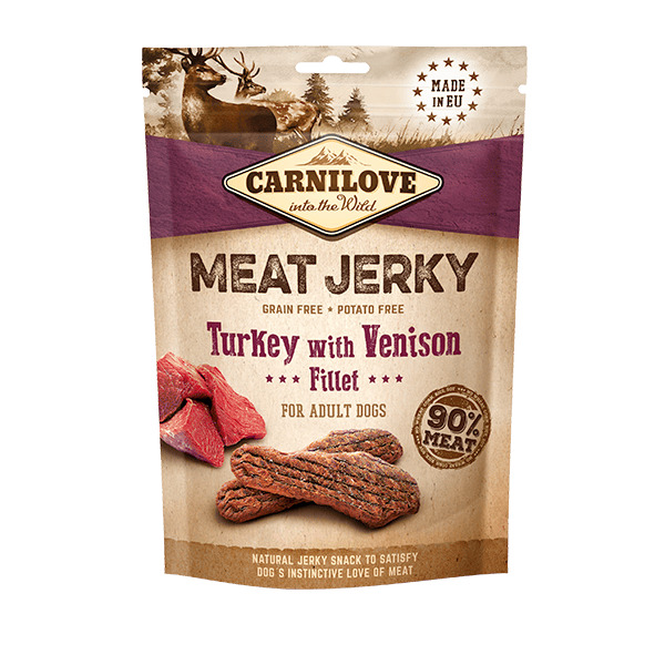 Carnilove Meat Jerky Turkey with Venison, Adult, Senior, Grain Free, 100g