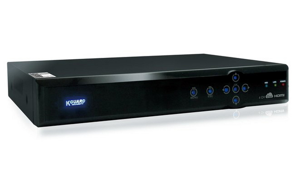 KGUARD Aurora AR421, DVR f&ouml;r 4 kameror, plats f&ouml;r 1 hdd, svart