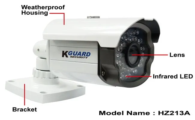 KGUARD Aurora Series Combo Kit AR421, DVR-kit med 4 kameror, svart