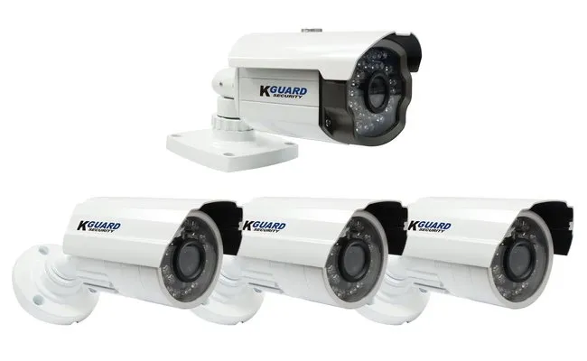 KGUARD Aurora Series Combo Kit AR421, DVR-kit med 4 kameror, svart