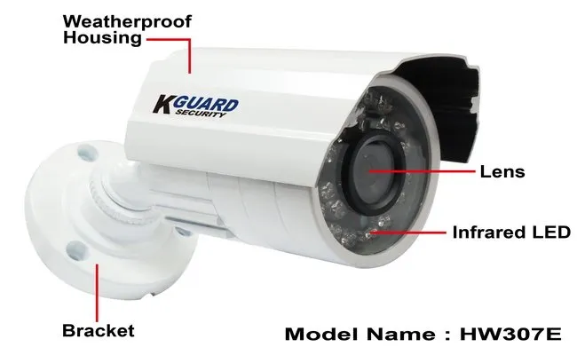 KGUARD Aurora Series Combo Kit AR421, DVR-kit med 4 kameror, svart