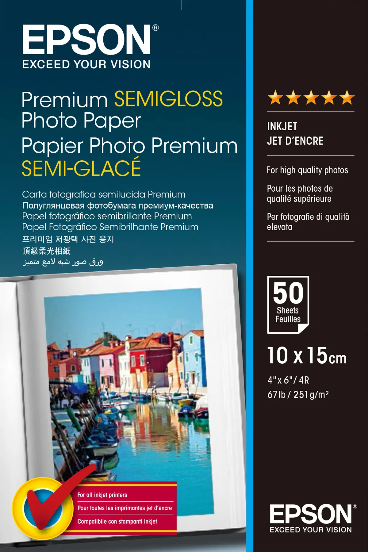 EPSON S.GLOSS PHOTO PAPER,10X15,251G,50
