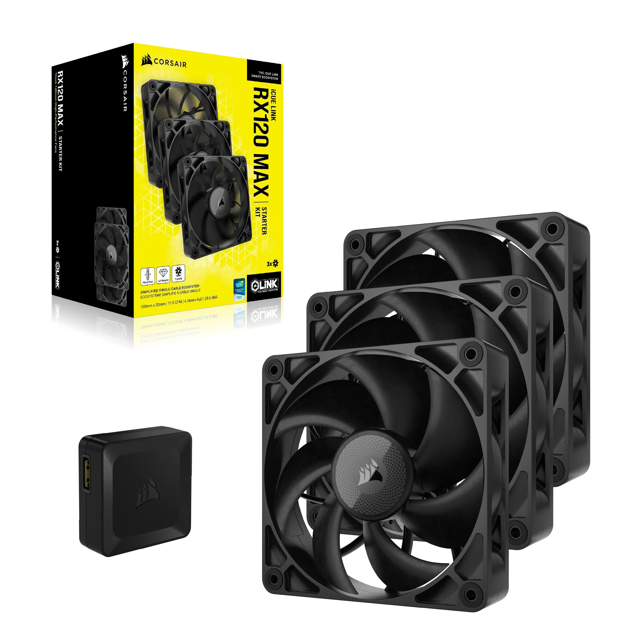 CORSAIR RX MAX Series iCUE LINK RX120 MAX 120mm Fan Triple Fan Kit