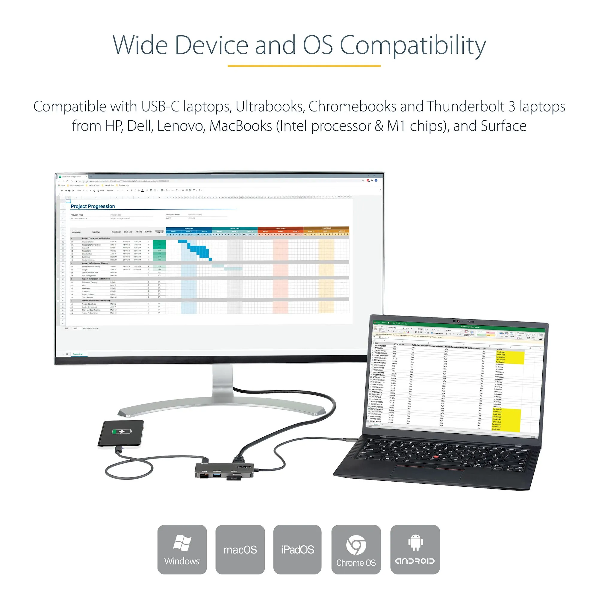 USB C Multiport Adapter - 4K HDMI/PD/USB