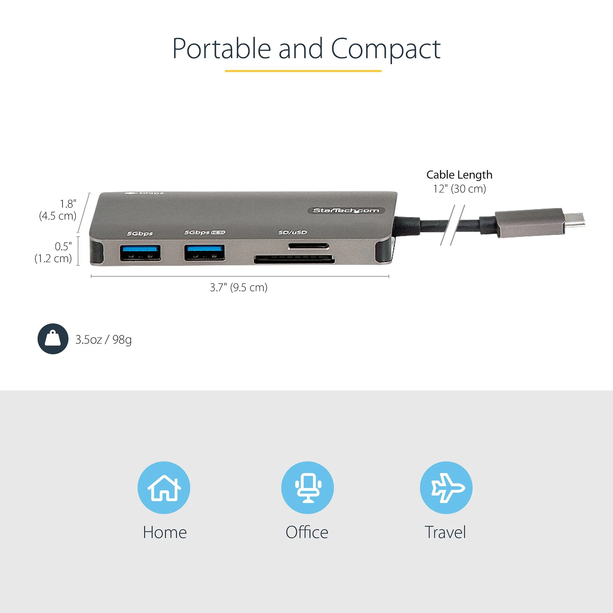 USB C Multiport Adapter - 4K HDMI/PD/USB