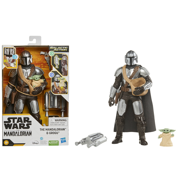 Star Wars The Mandalorian 12 Inch Feature Figure Mando with 2 Inch Grogu