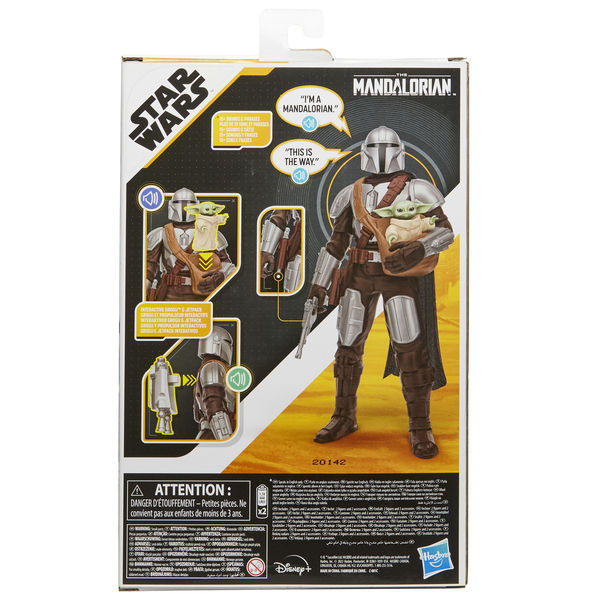 Star Wars The Mandalorian 12 Inch Feature Figure Mando with 2 Inch Grogu