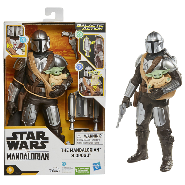 Star Wars The Mandalorian 12 Inch Feature Figure Mando with 2 Inch Grogu