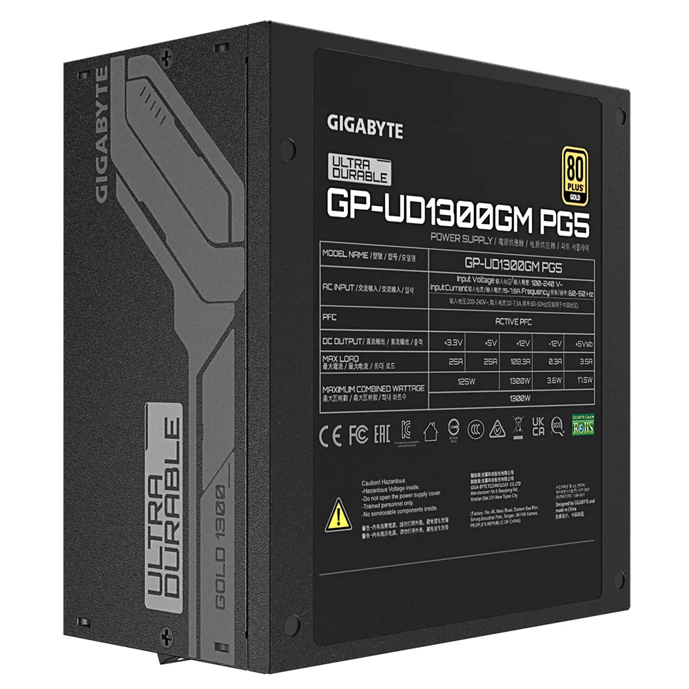 GIGABYTE UD1300GM PG5 1300W - n&auml;taggregat, 80 Plus Gold