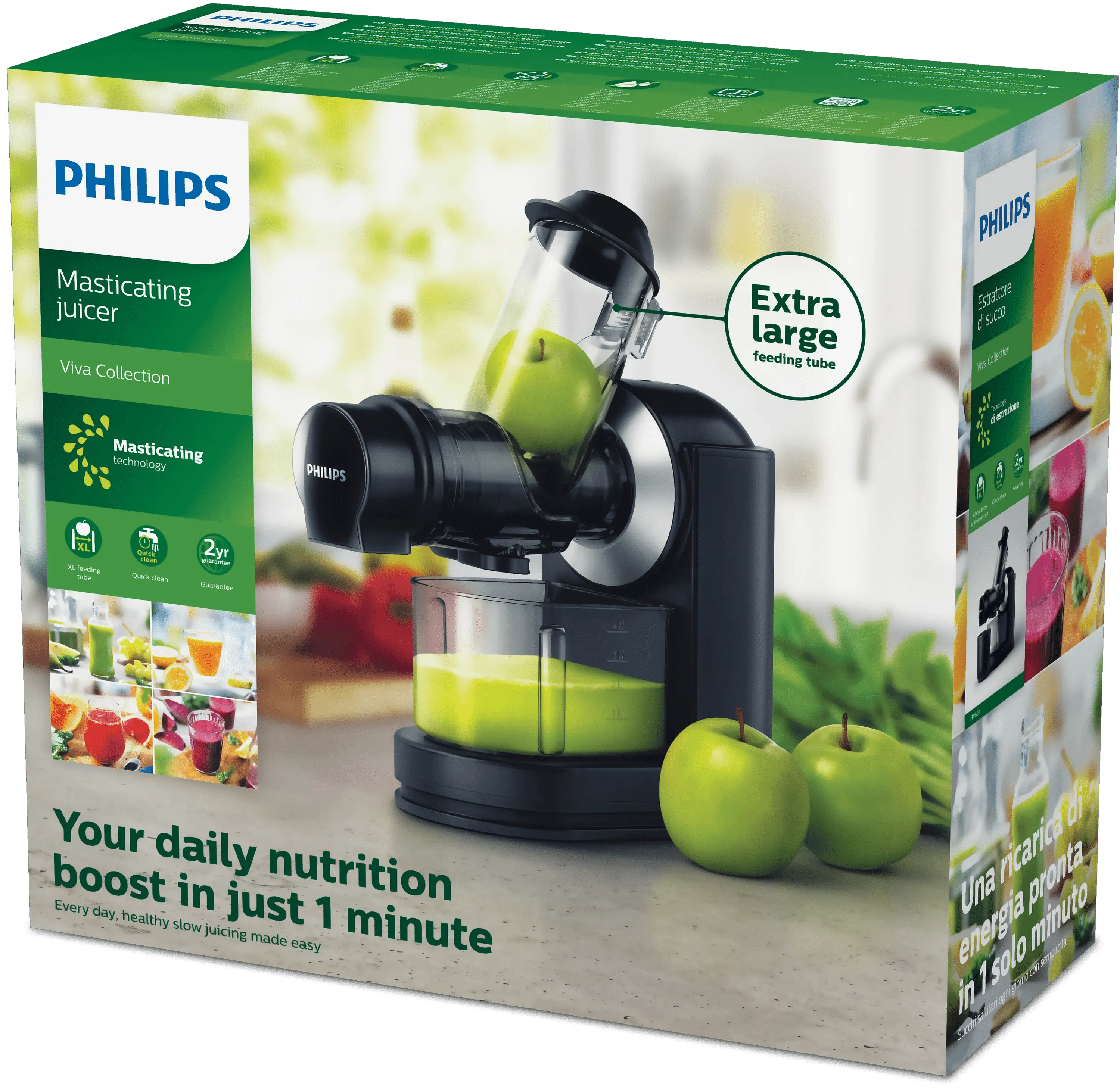 Philips Viva Collection HR1889/70 -mehupuristin, 150 wattia, 1 litra, harmaa