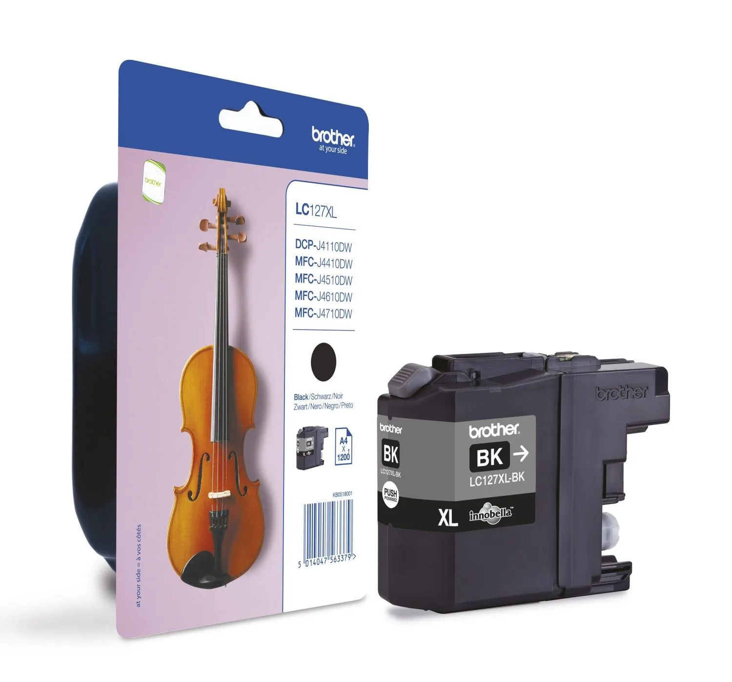 Brother LC127XLBKBPDR-mustekasetti, 27.4 ml, musta