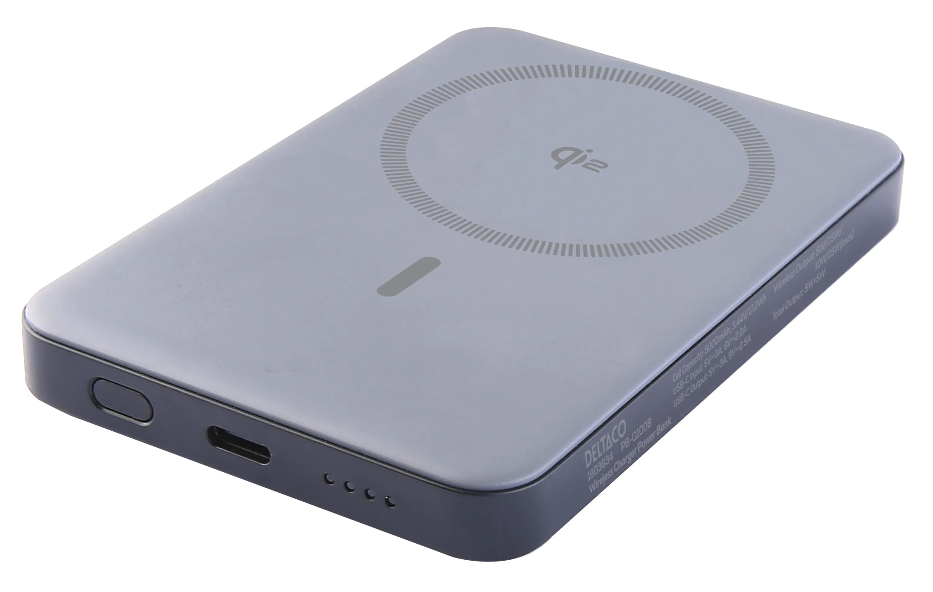 DELTACO PB-Q1008 5000mAh, 15W, PD 20W -varavirtal&auml;hde, musta