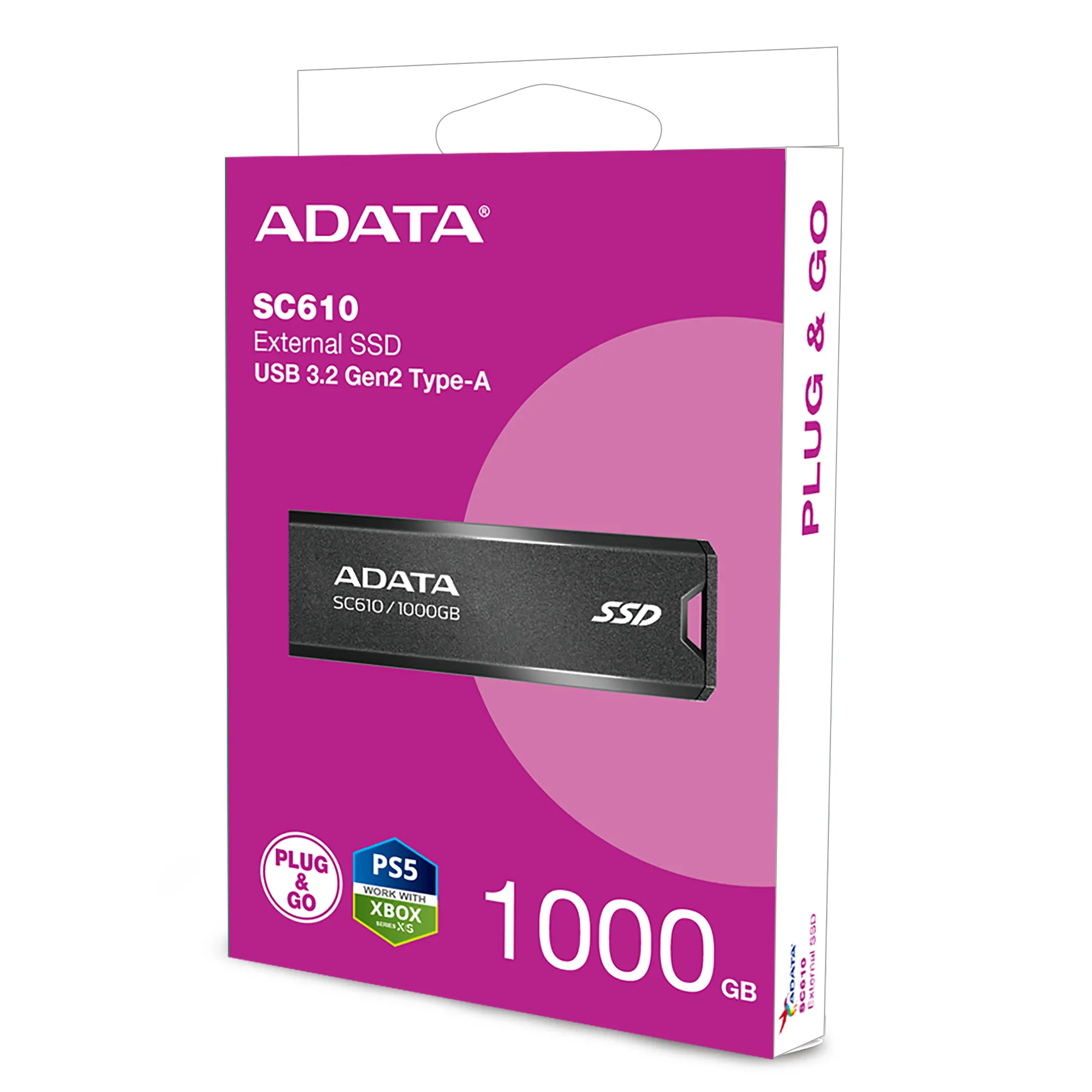 ADATA SC610 2TB USB-A - External SSD, Black