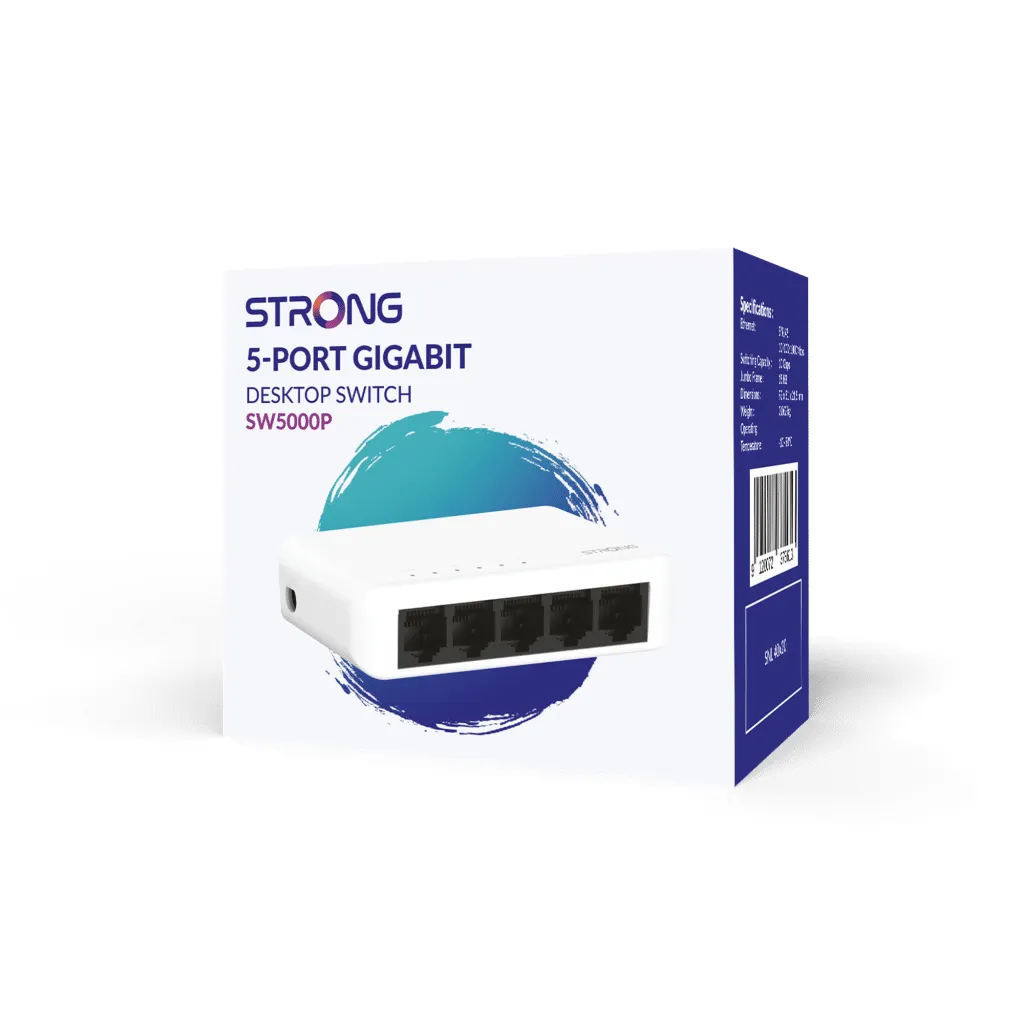 Strong 5-port Gigabitswitch Vit