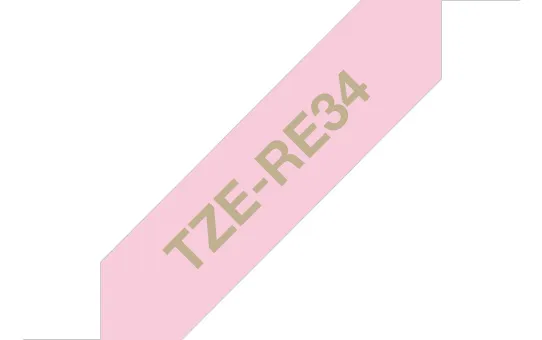 BROTHER TZERE34 12 GOLD ON PINK RIBBON