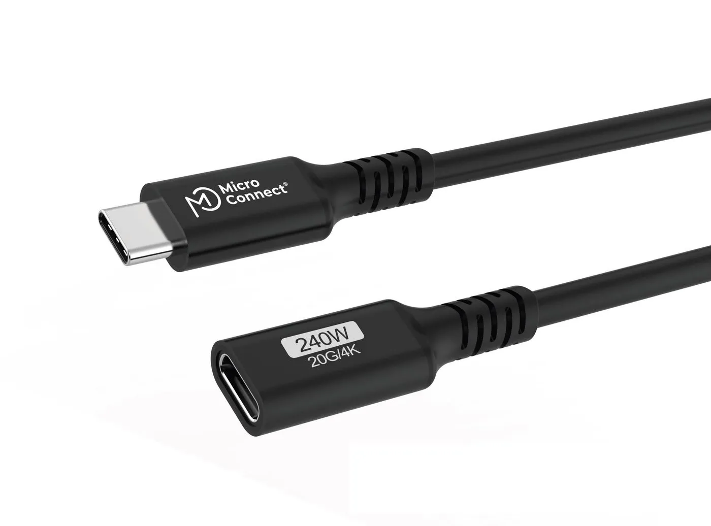 MicroConnect Premium USB-C USB 3.2 Gen 2x2 extension cable, 240W, 0.15 m, Black