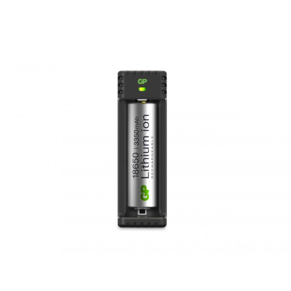 GP 18650, 1-slot USB Charger with 1 battery included (3350 mAh), L111