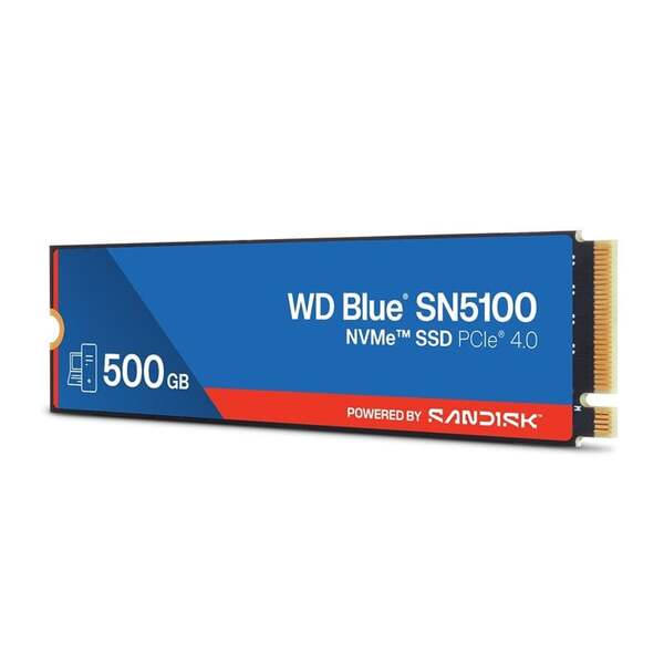 SanDisk Blue SN5100 Heatsink 500 Gt 2,5" PCIe NVMe -SSD-levy