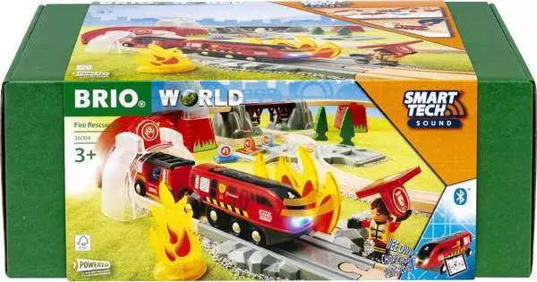 BRIO Smart Tech Sound fire brigade rescue set, train