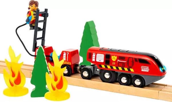 BRIO Smart Tech Sound fire brigade rescue set, train
